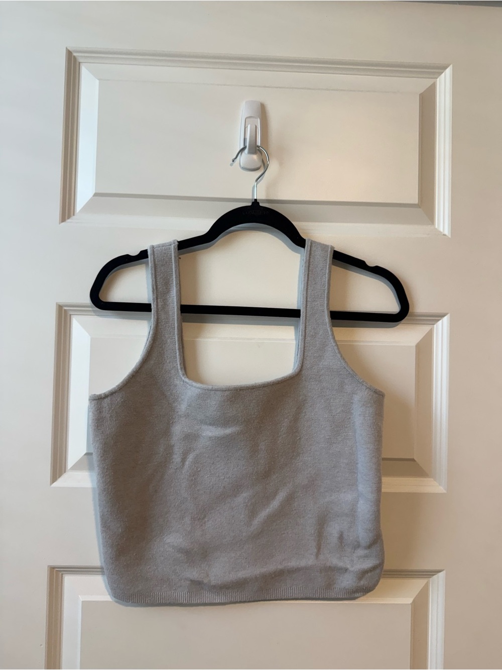 Abercrombie & Fitch Square-Neck Crop Tank - Light Gray
